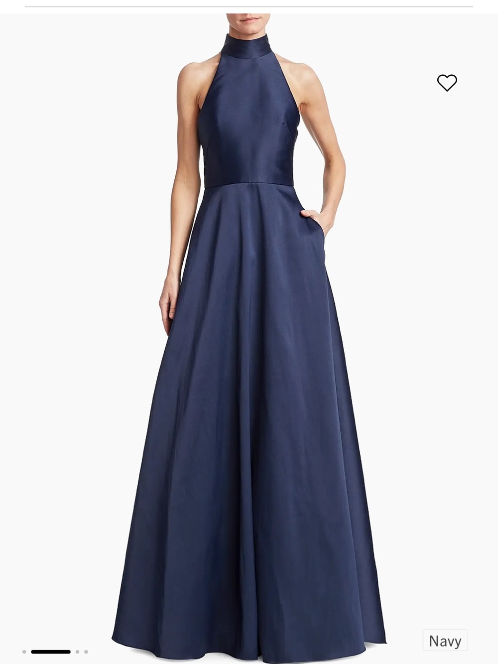 Monique Lhuillier Navy Halter Ball Gown size 12 NWT